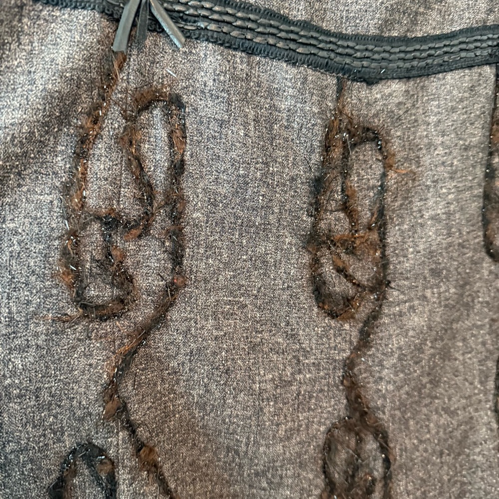 Vintage Forwear New York Elegant Brown Lace Trim Skirt Sz 14 - Picture 3 of 10